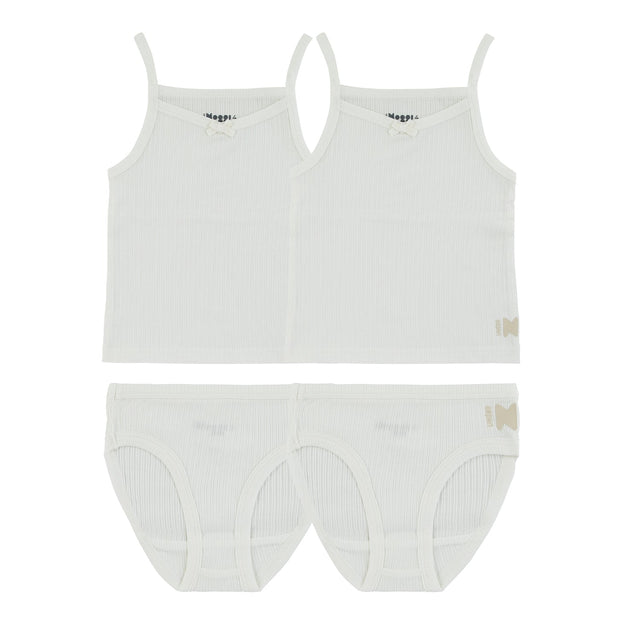 Ribbed White, Girl  (2 Sets) - HoneyBug 