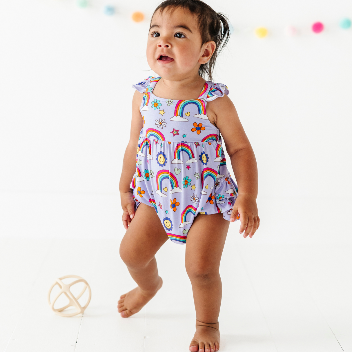 It's All Flowers and Rainbows Bubble Romper