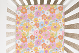 Fitted Crib Sheet - Retro Floral