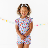 It's All Flowers and Rainbows Ruffle Short Set Toddler/Kids