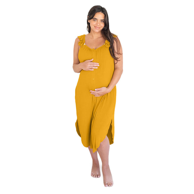 Ruffle Strap Labor & Delivery Gown | Honey - HoneyBug 