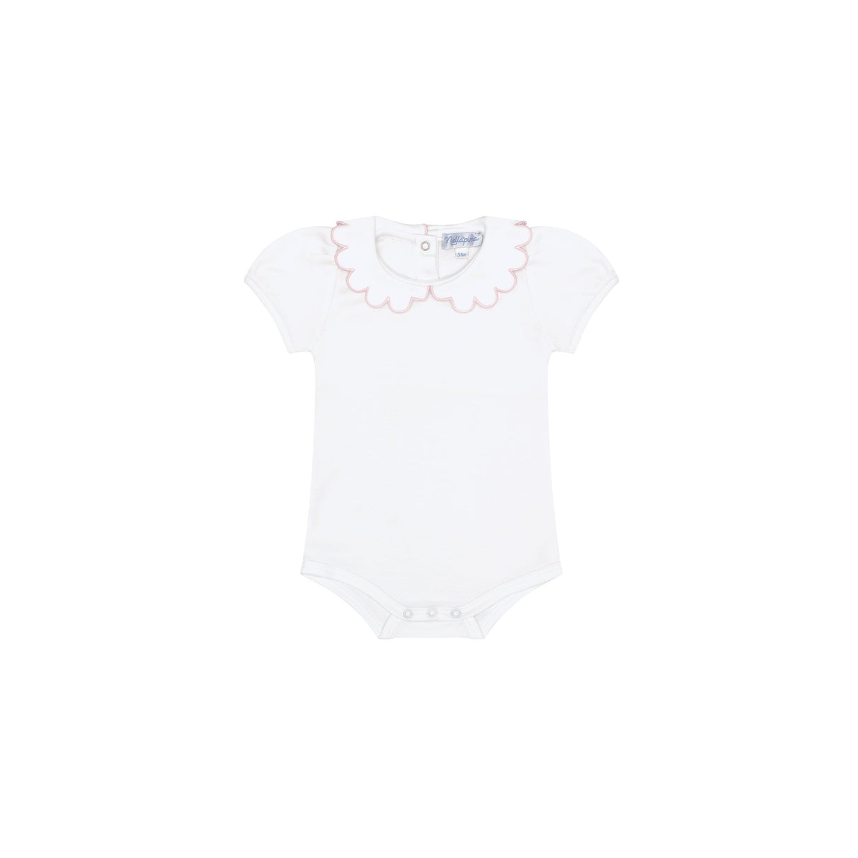 Nella Scallops Short Sleeve Onesie - HoneyBug 