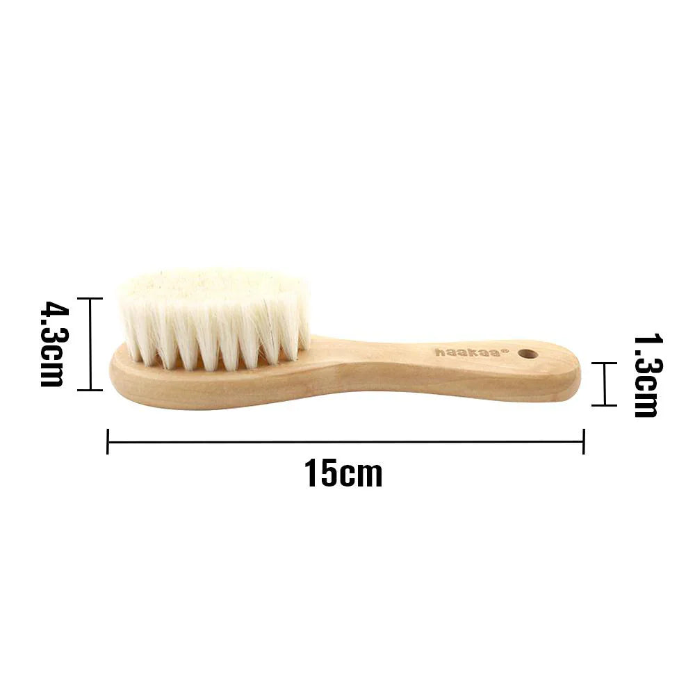 Haakaa Goats Wool Wooden Baby Brush & Comb Set