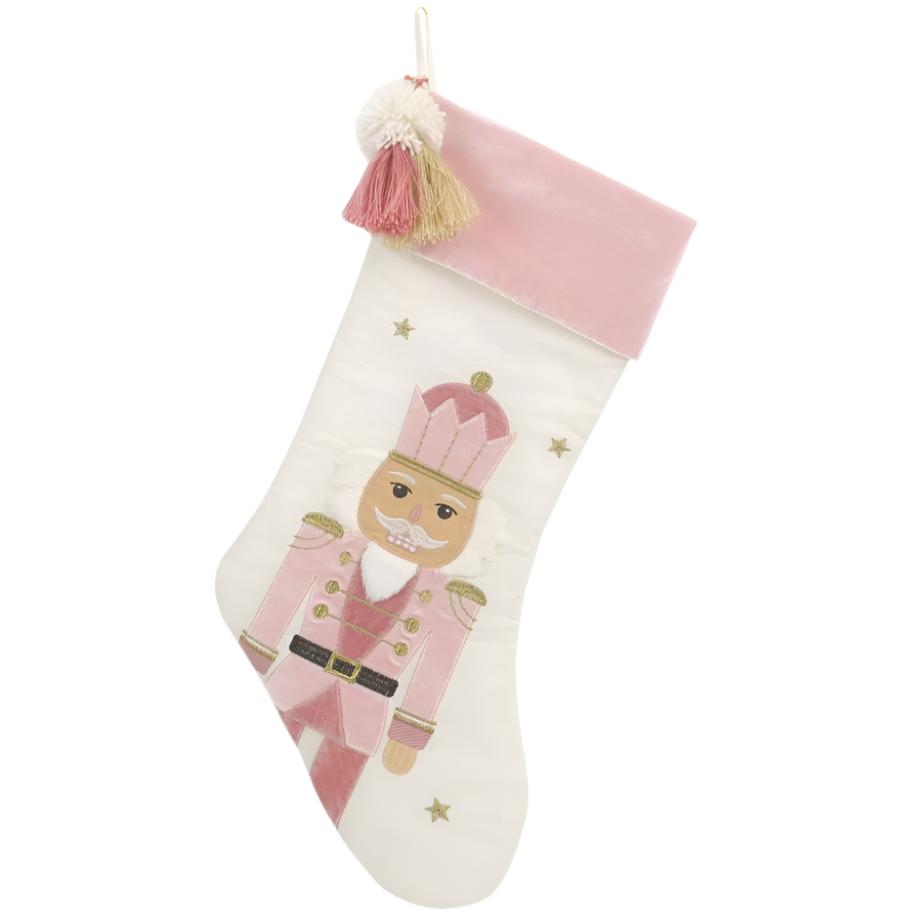 Tassled Nutcracker Stocking - Pink