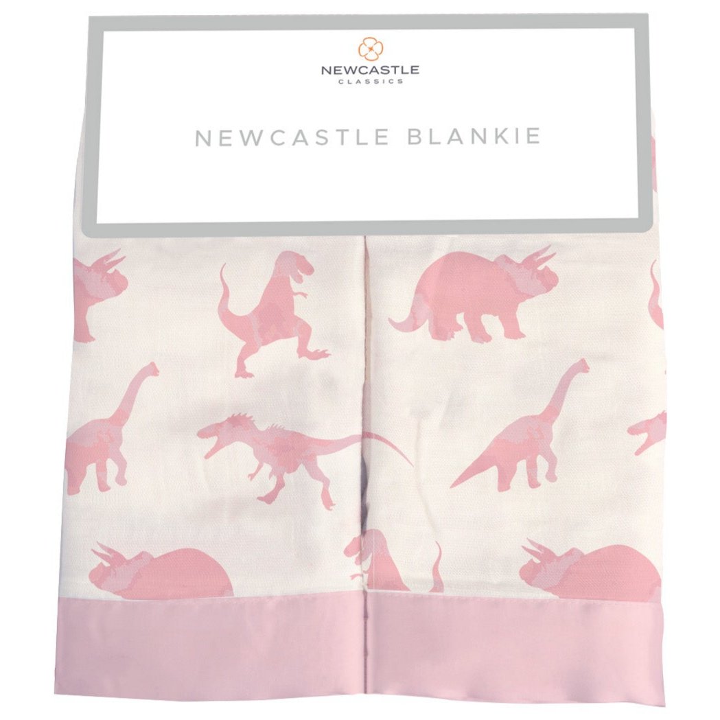 Pink Dinosaurs Bamboo Newcastle Blankie