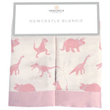 Pink Dinosaurs Bamboo Newcastle Blankie