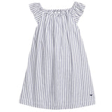 Girl's Twill Isabelle Nightgown in Navy French Ticking