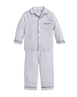 Kid's Twill Pajama Set in Navy French Ticking