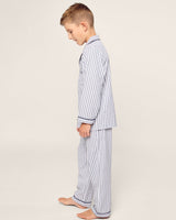 Kid's Twill Pajama Set in Navy French Ticking