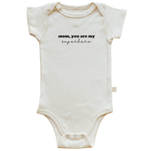 Short Sleeve Bodysuit | Mom Superhero | Organic Cotton - HoneyBug 