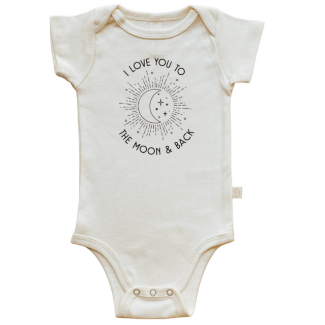 Short Sleeve Bodysuit | To The Moon & Back | Organic Cotton - HoneyBug 