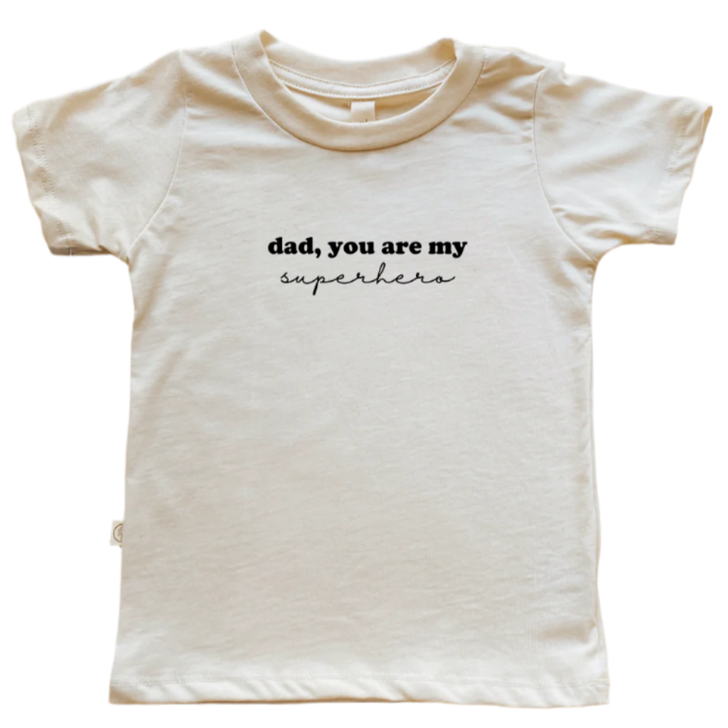 Toddler Crew Neck Tee | Dad Superhero | Organic Cotton