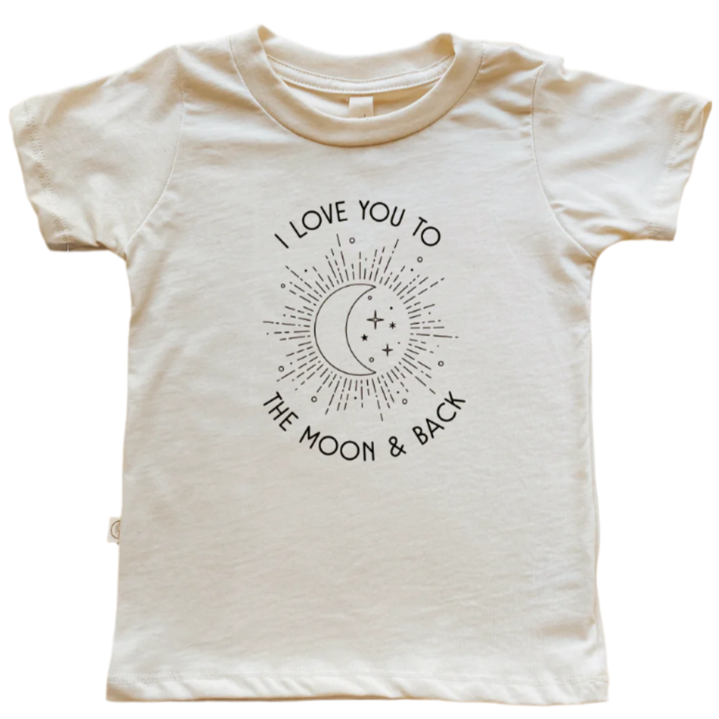 Toddler Crew Neck Tee | To The Moon & Back | Organic Cotton