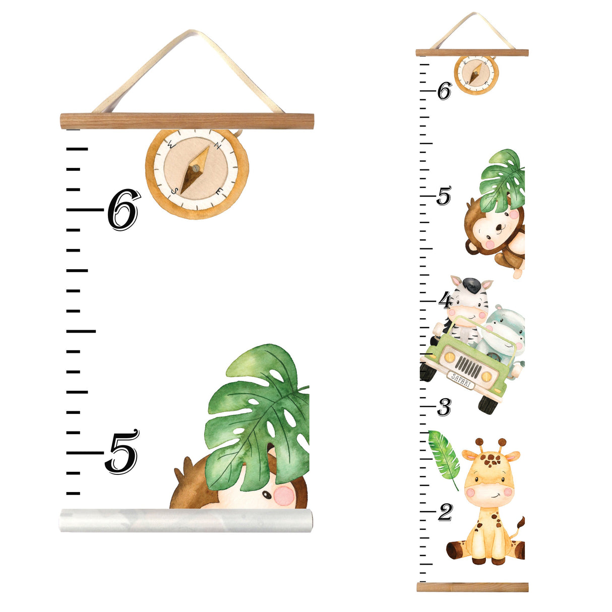 Canvas Kids Growth Chart - Safari