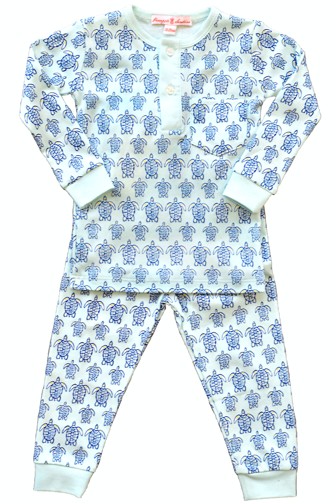 Blue Sea Turtle Pajama Set