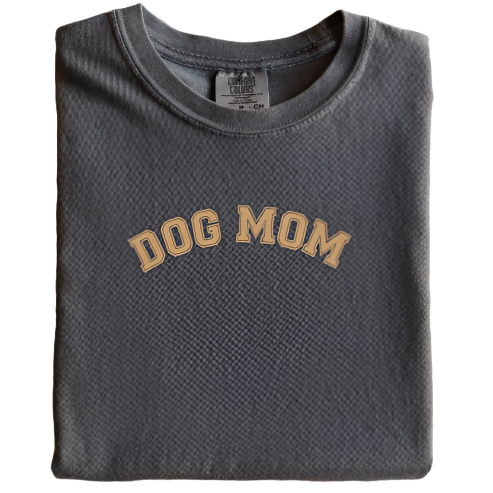 Dog Mom Varsity Neutral Tee