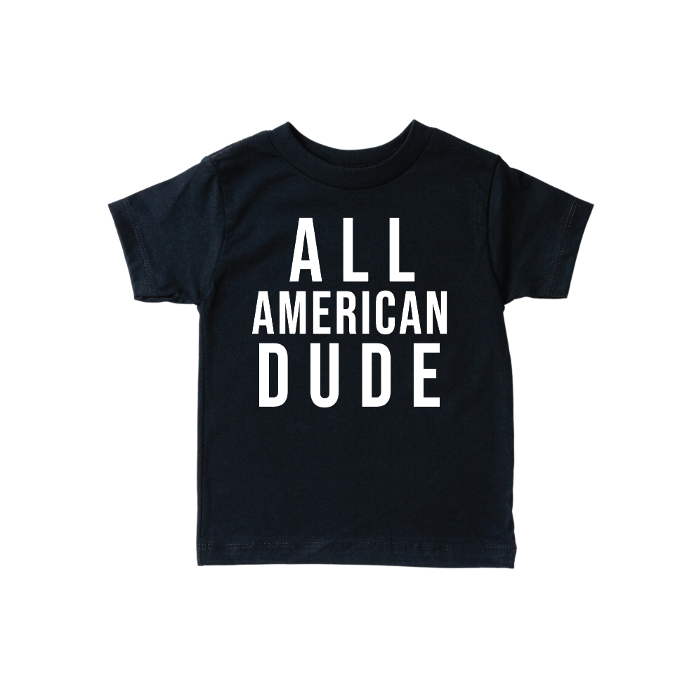 All American Dude- Black Tee