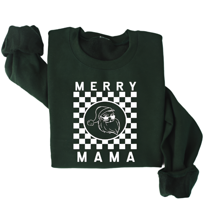 Merry Mama - Green Checkered Pullover