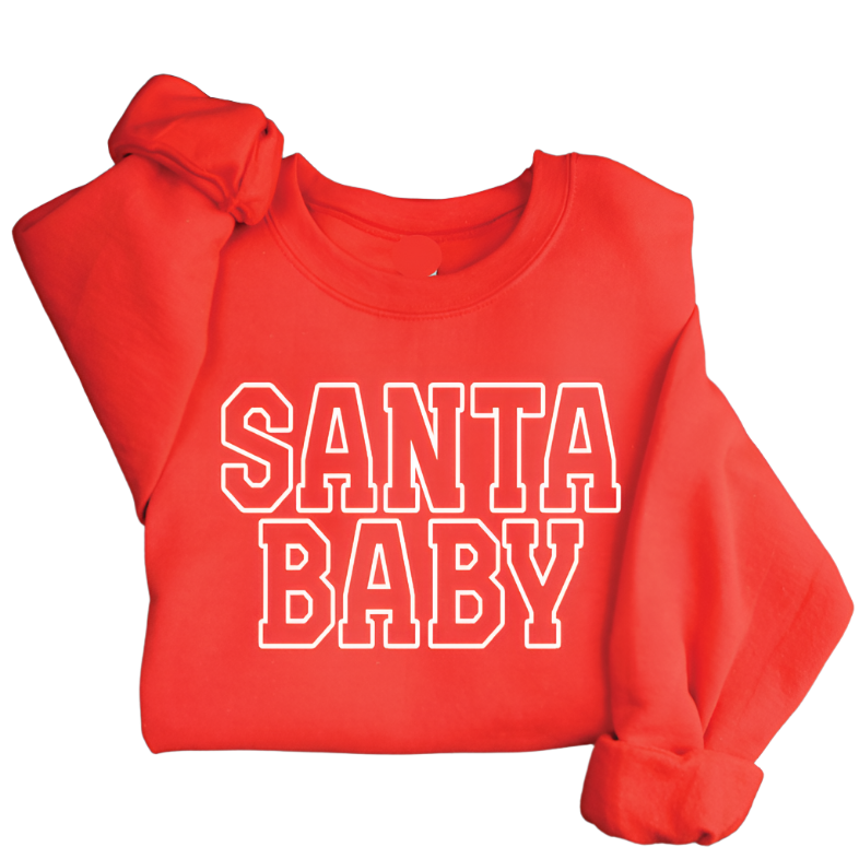 Santa Baby Varsity Maternity Sweatshirt