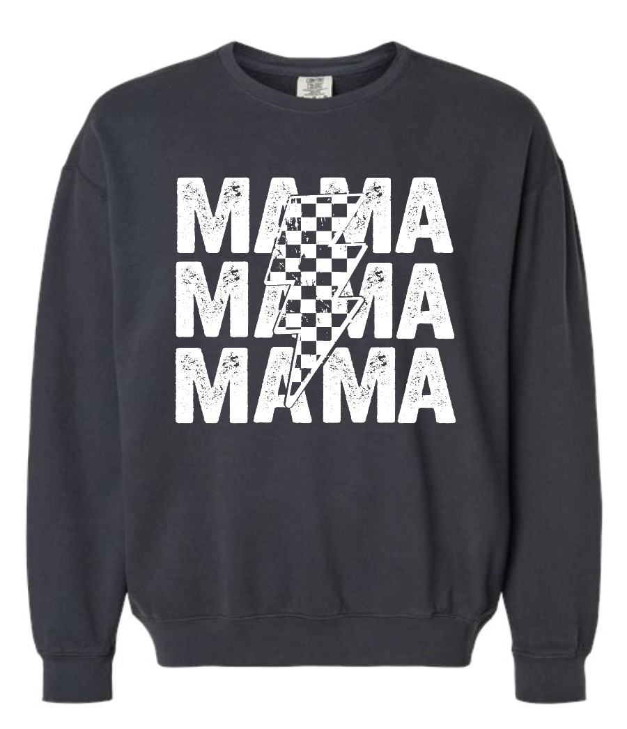 Mama Stacked Lightening Bolt Pullover  No