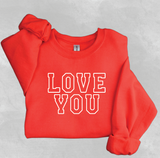 Love You Varsity Sweatshirt - Red/White