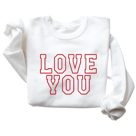 Love You Varsity Sweatshirt - Red/White