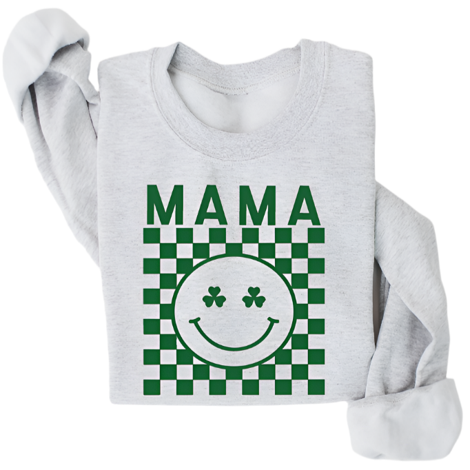 Mama Grey Checkered Sweatshirt