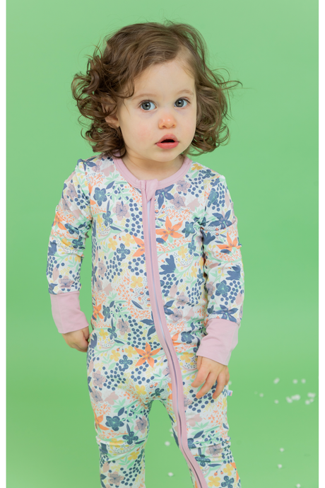 Convertible Zip Romper - Meadow - HoneyBug 