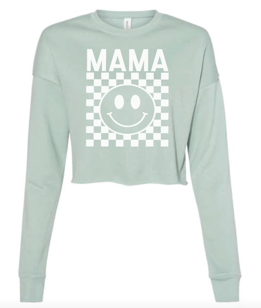 Mama Modest Crop Checkered Sweatshirt