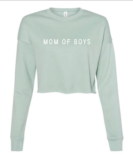 Mom Of Boys Crop Sweatshirt