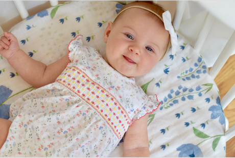 Madison Smocked Floral Bubble