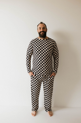 Adult  Bamboo Pajamas | Black Checker