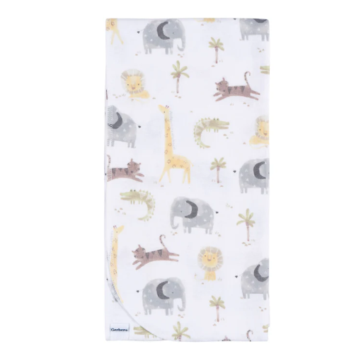 4-Pack Baby Neutral Animal Geo Flannel Blankets