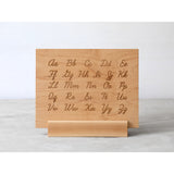 Wooden Alphabet Montessori Board and Tabletop Reference Chart • Classic Script Cursive - HoneyBug 