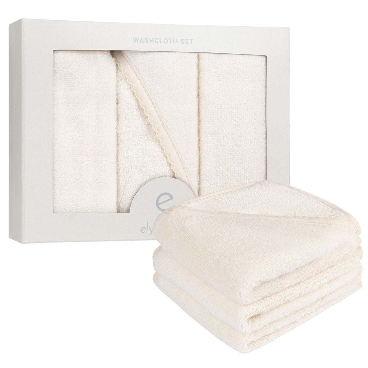 3 Pack Washcloth Set - Cream