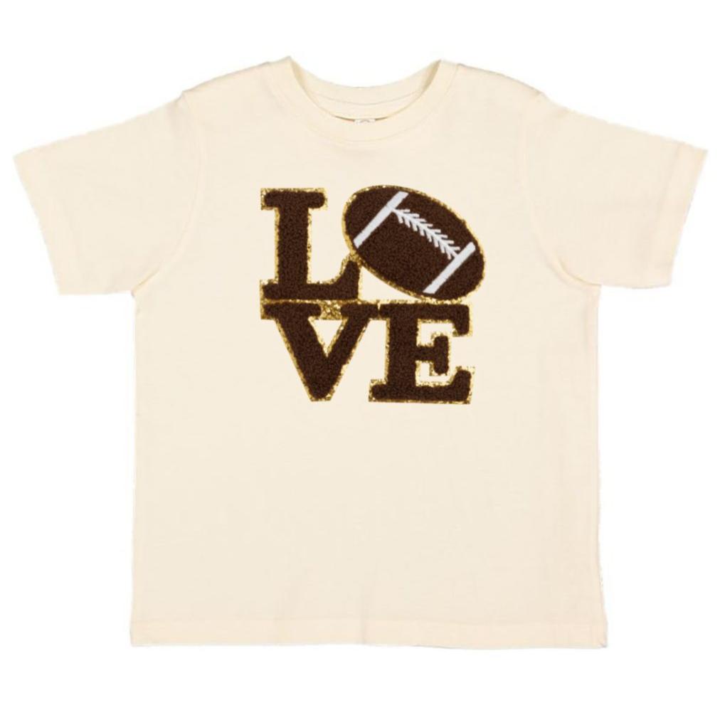 Football Love Patch Short Sleeve T-Shirt - Natural