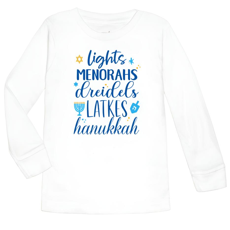 Hanukkah Fun Long Sleeve Shirt - White