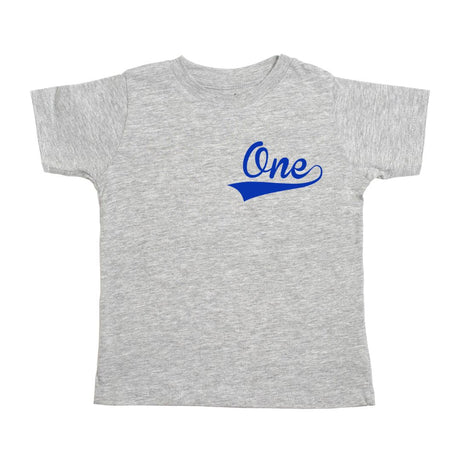 One Birthday Boy Short Sleeve T-Shirt - Gray - HoneyBug 