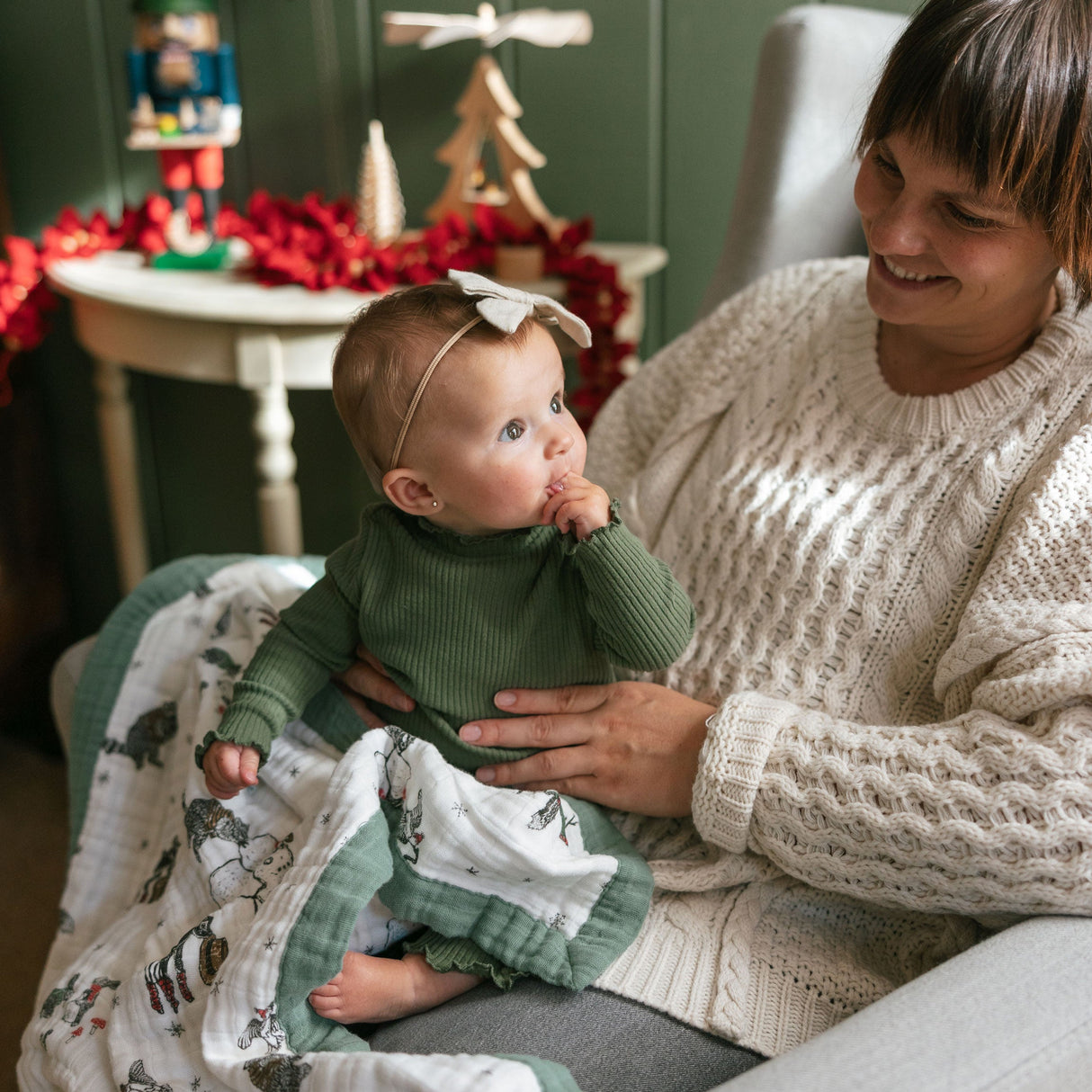 Cotton Muslin Baby Quilt - Snow Day