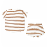 Organic Baby Toddler Tee and  Shorties Set - Stripes