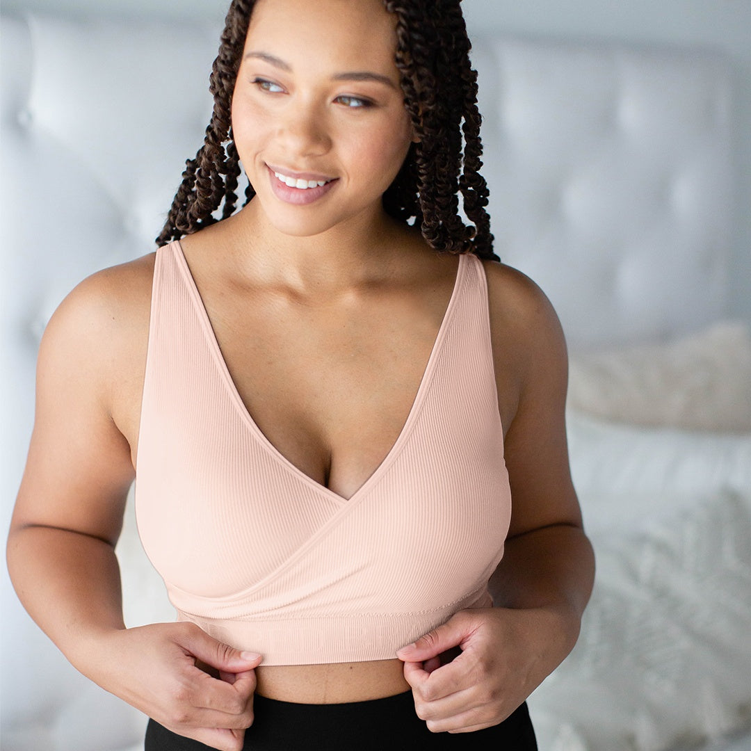 Sublime® Adjustable Crossover Nursing & Lounge Bra | Soft Pink - HoneyBug 