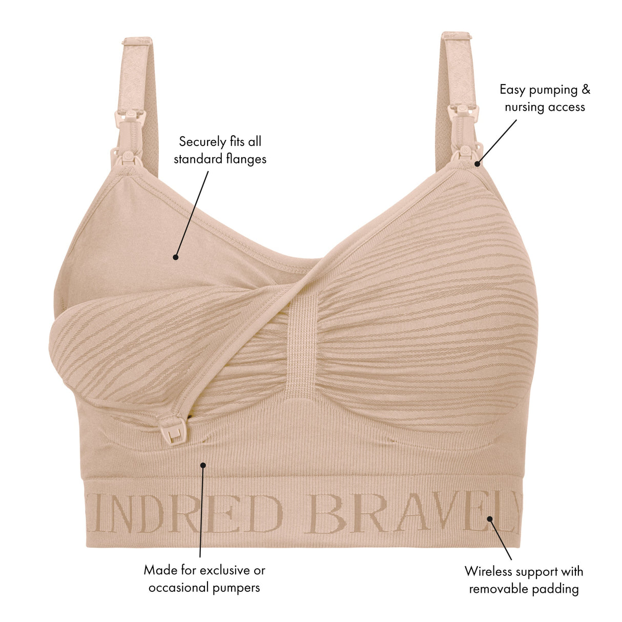 Sublime® Hands-Free Pumping & Nursing Bra | Latte - HoneyBug 