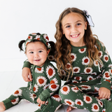 Rustic Blooms Ribbed Convertible Footies with Ruffle