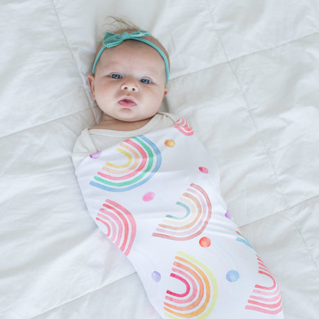 Buttery Soft and Stretchy Swaddle Blanket - Rainbow