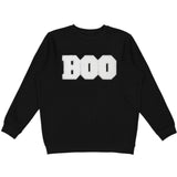 Boo Patch Halloween Adult Sweatshirt - Black