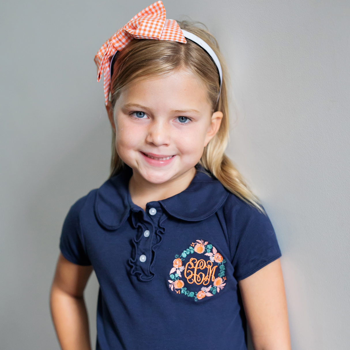 Sydney Girls' Pima Cotton Dress - Navy - HoneyBug 