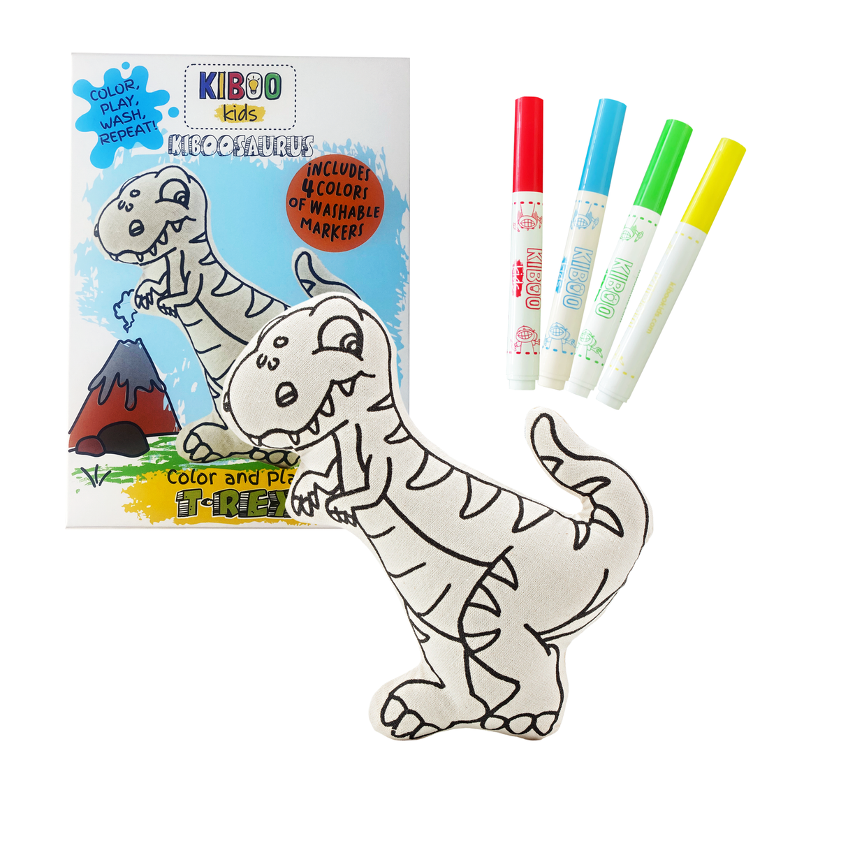 Kiboo Kids Jurassic Series: Kiboosaurs T-Rex for Coloring and Creative Play - HoneyBug 