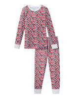 Kid's Pima Snug Fit Pajama Set in Fleurs des Bois