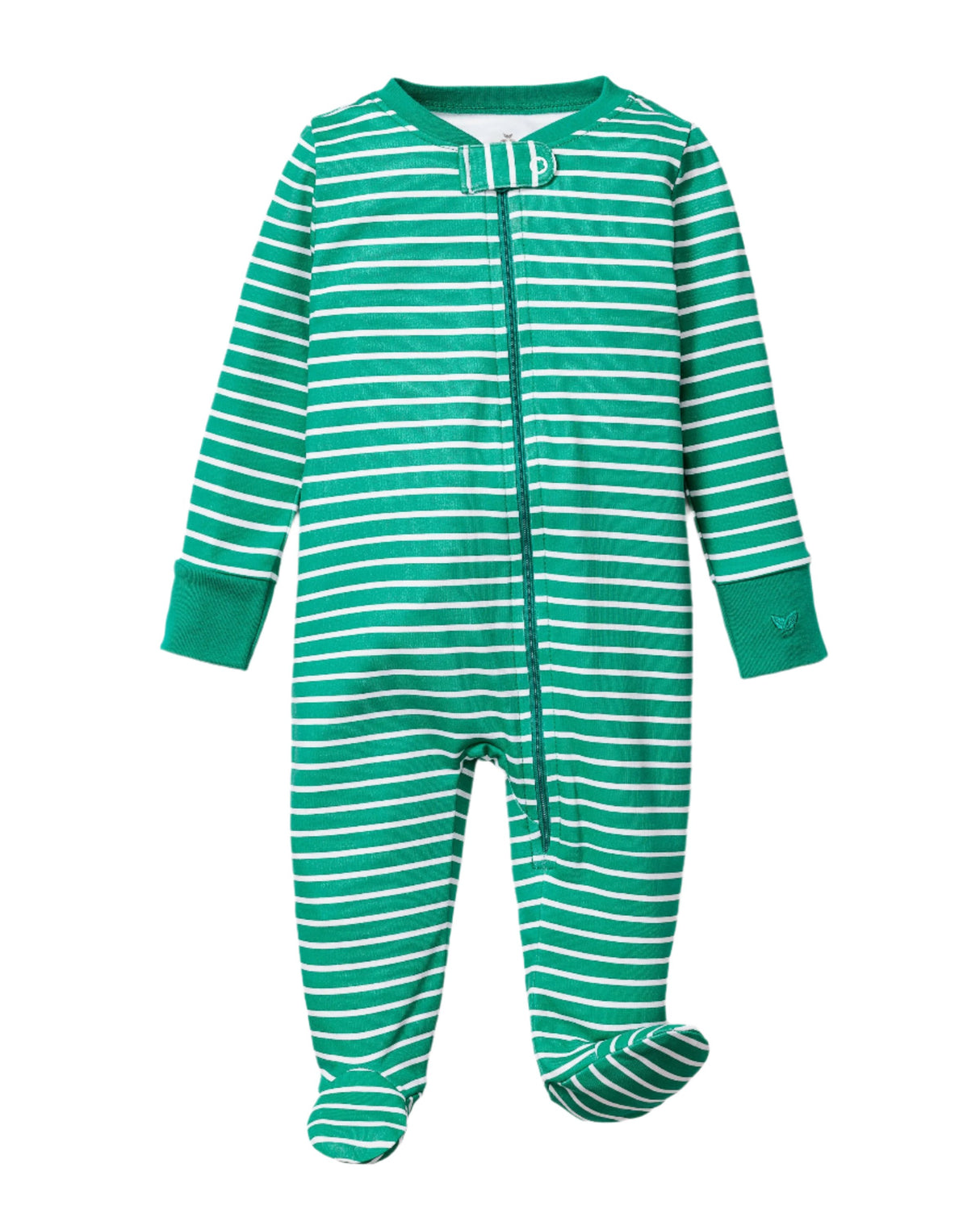 Baby's Pima Romper in Green Stripe