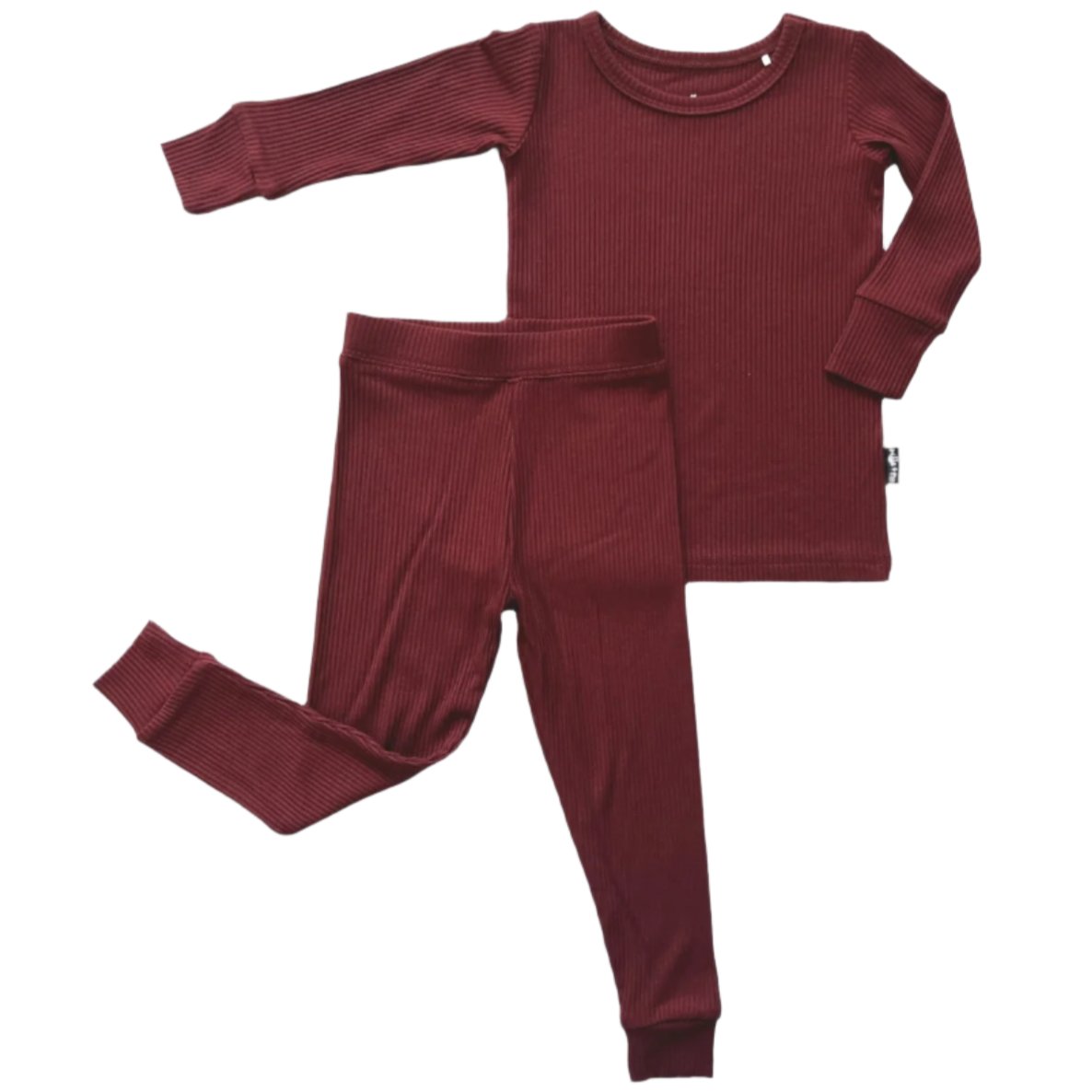 LONG SLEEVE 2 PIECE SETS- Oxblood Ribbed